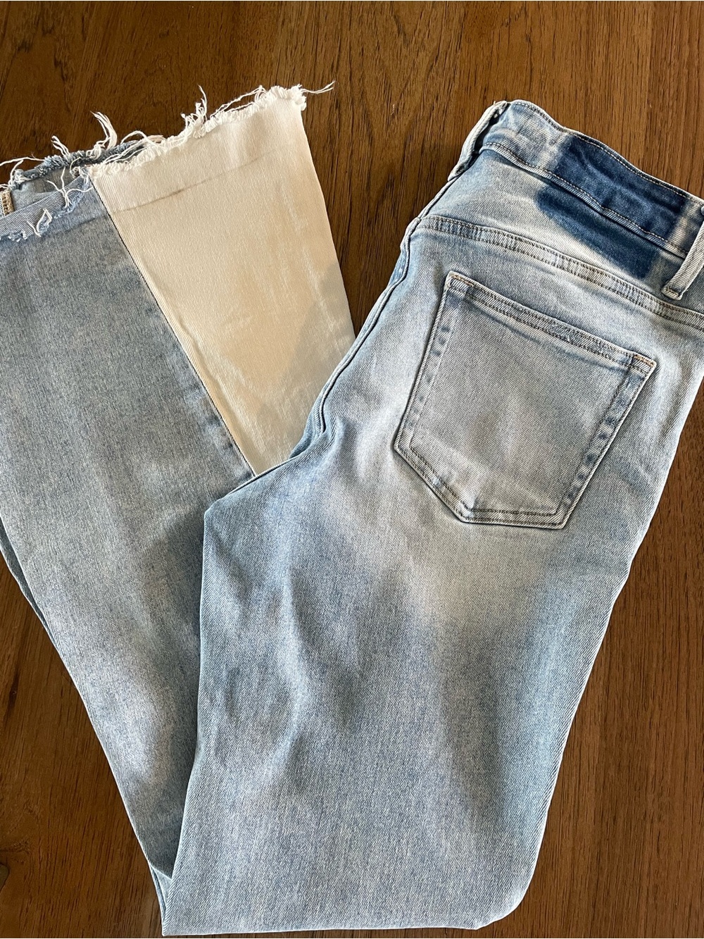 Flying Monkey Light Blue Flare Jeans with Raw Hem